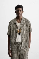 PERFORATED JACQUARD RELAXED FIT SHIRT