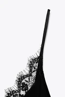 RIB TANK TOP WITH LACE