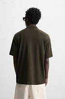 RIBBED TEXTURED POLO SHIRT