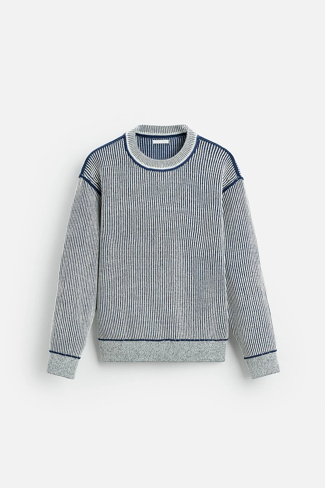 RIBBED CONTRASTING SWEATER
