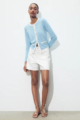 CONTRAST TRIM KNIT JACKET