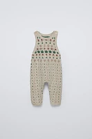 JACQUARD KNIT OVERALLS