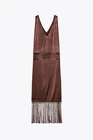 ZW COLLECTION EMBROIDERED FRINGE DRESS