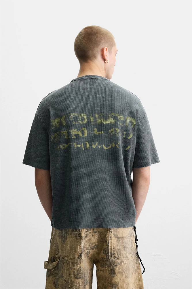 T-SHIRT MAILLES IMPRIMÉ DÉLAVÉ