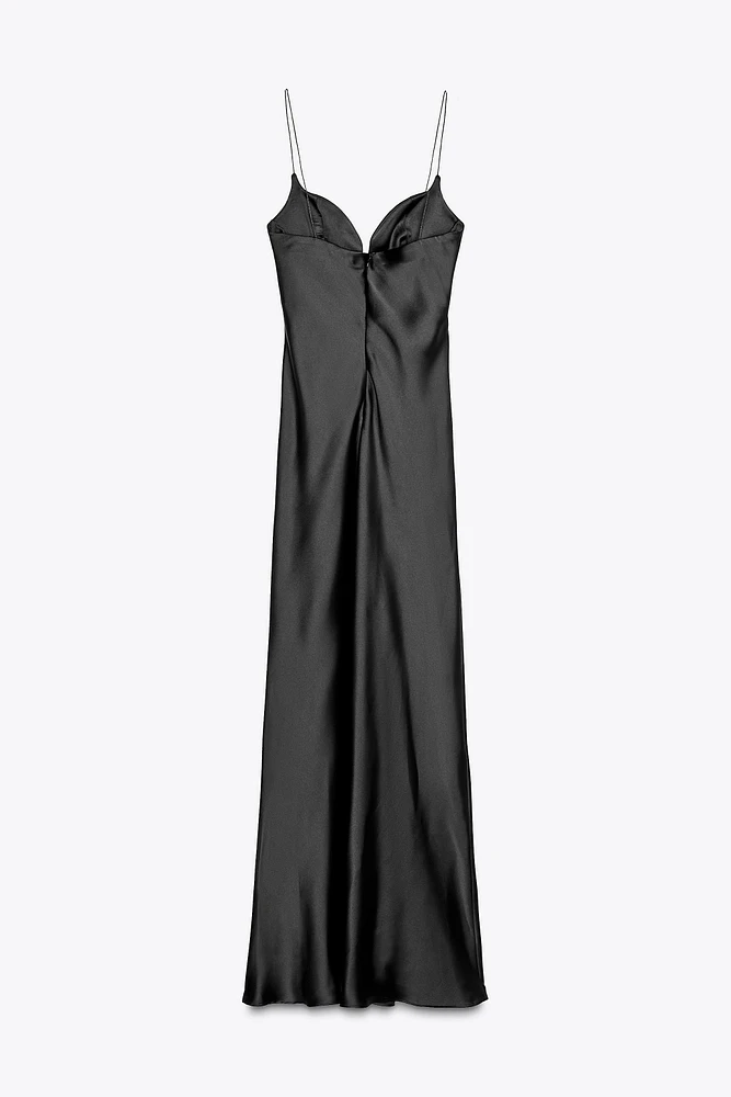 SATIN LONG DRESS