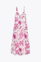 PRINTED DRESS WITH OPENWORK EMBROIDERY