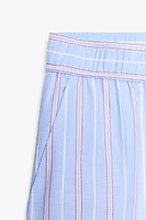STRIPED POPLIN PANTS