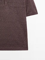 100% linen knit polo shirt