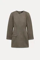 ZW COLLECTION WOOL SHOULDER PAD DRESS