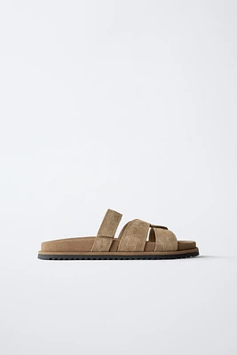 EMBROIDERED LEATHER SANDALS