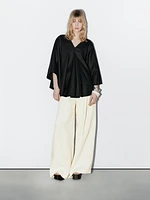 Chemisier cape fluide 100 % lin - STUDIO