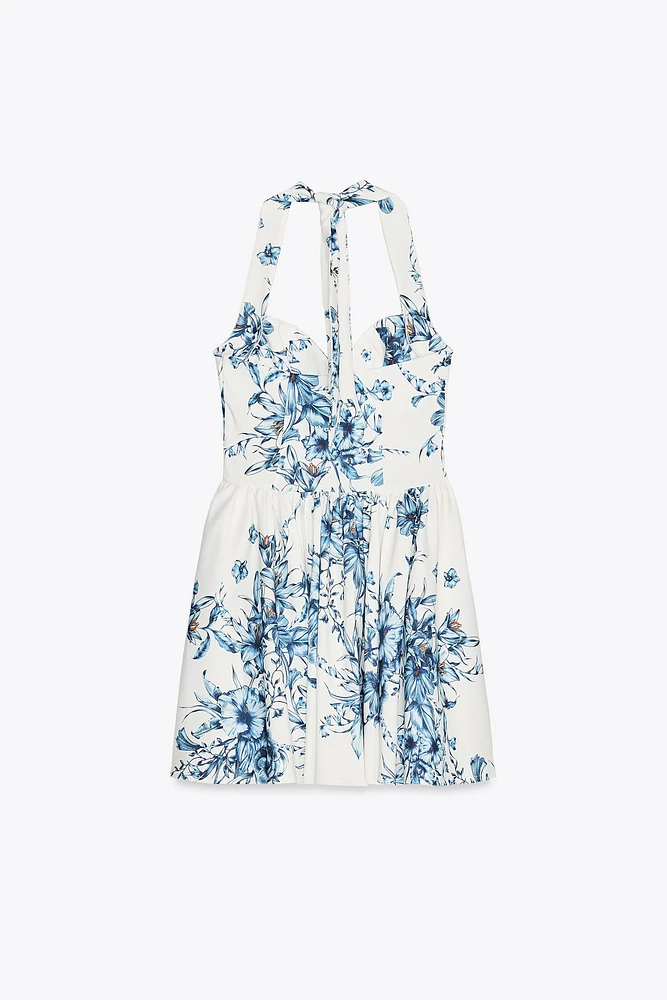 ROBE HALTER À FLEURS