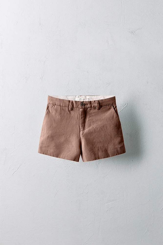 2-5 YEARS/ LIMITED EDITION LINEN BERMUDA SHORTS