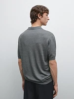 100% linen knit polo shirt