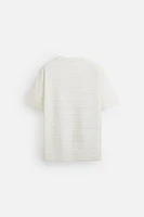 STRIPED IRREGULAR TEXTURED T-SHIRT