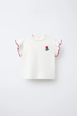 T-SHIRT APPLIQUÉ FLEUR