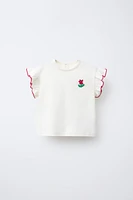 T-SHIRT APPLIQUÉ FLEUR