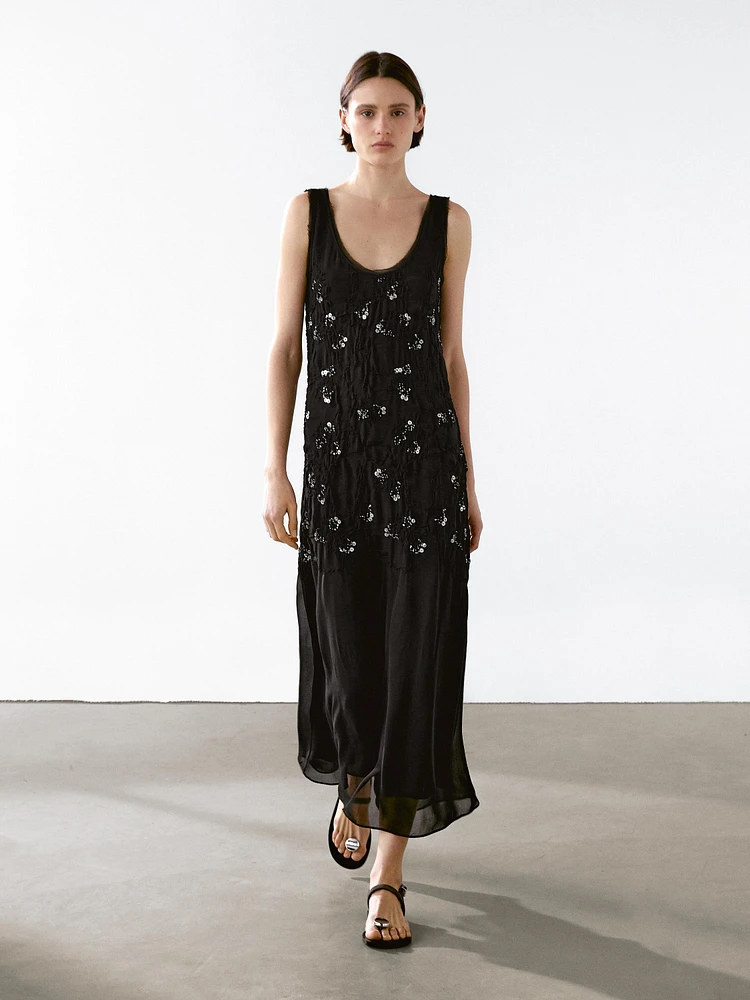 Long dress with beading