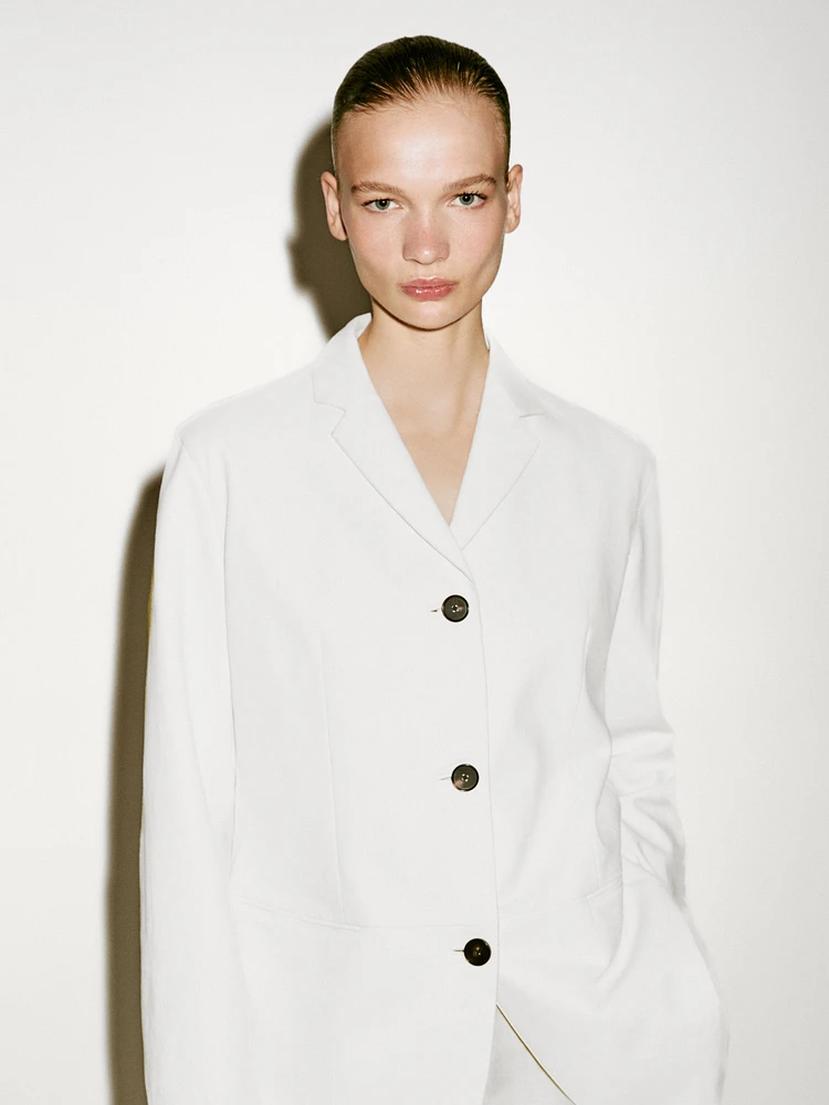 Blazer long en cuir et daim - Limited Edition