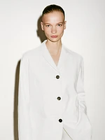 Blazer long en cuir et daim - Limited Edition