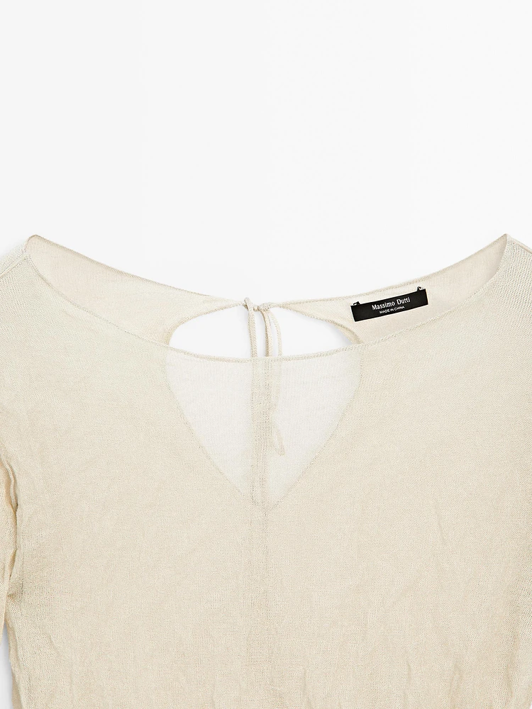 T-shirt manches longues effet froissé