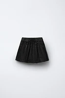 BOX PLEAT DENIM SKIRT