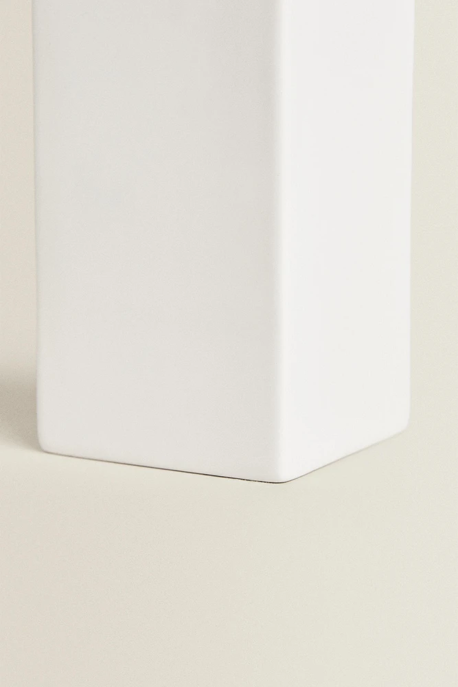 WHITE EARTHENWARE SOAP DISPENSER