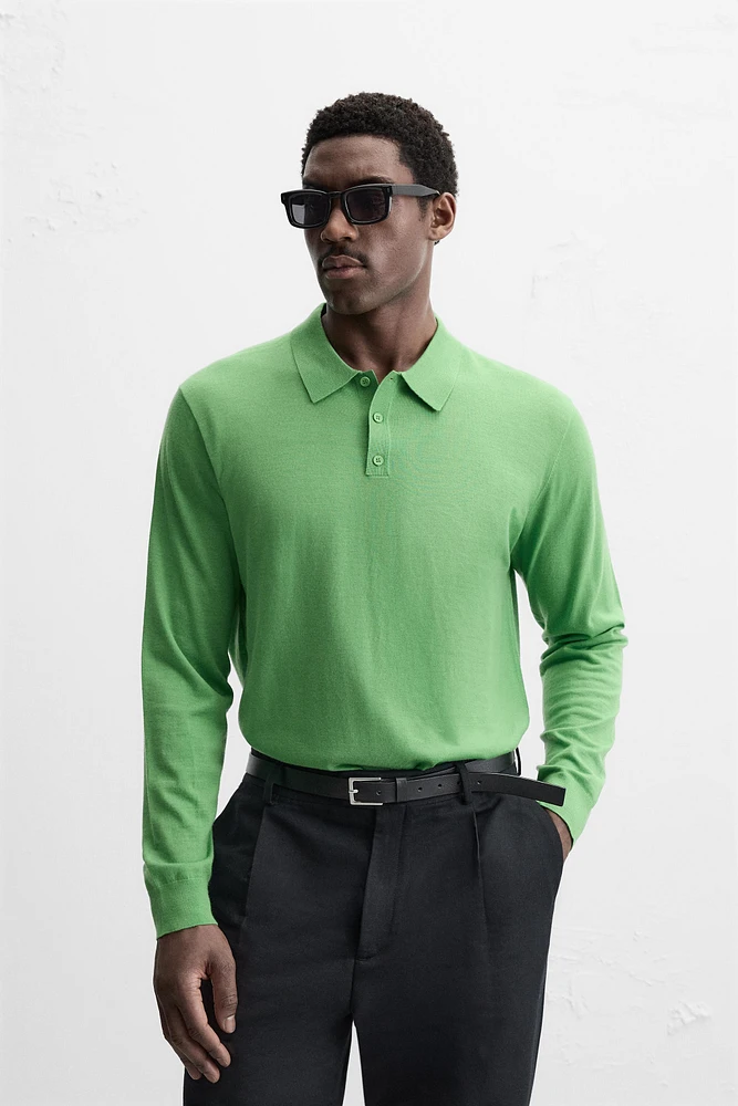 100% WOOL KNIT POLO SHIRT