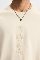 CONTRAST EMBROIDERY T-SHIRT