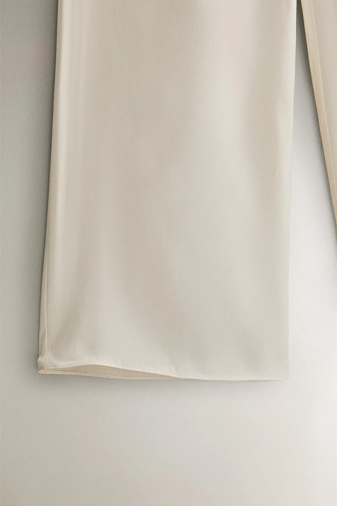 BEIGE SILK PANTS