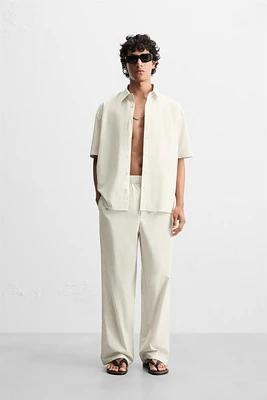 STRIPED COTTON HEMP PANTS