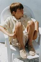 RUSTIC SHIRT WITH STRIPE EMBROIDERY