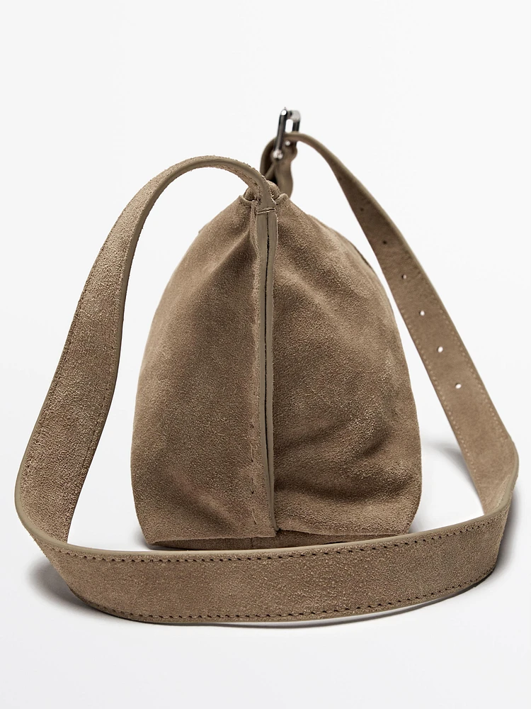Mini-sac à bandoulière en croûte de cuir