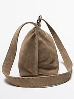 Mini-sac à bandoulière en croûte de cuir