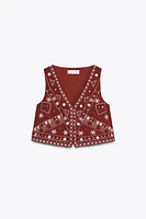 EMBROIDERED MIRROR VEST