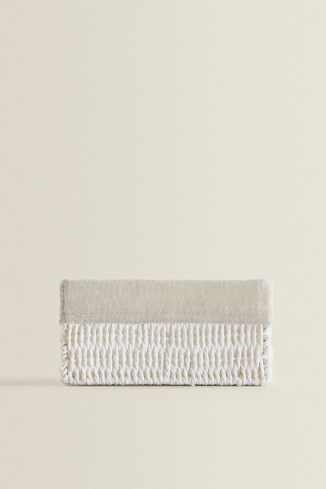 SQUARE FABRIC-LINED BASKET