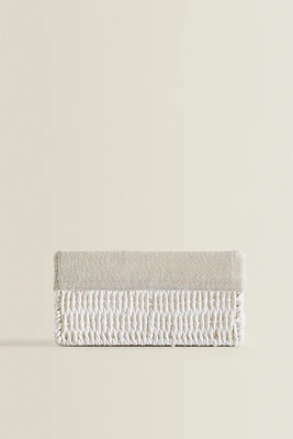 SQUARE FABRIC-LINED BASKET