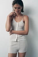 TOP EN MAILLE FINE PLISSÉE