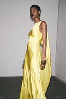ROBE SATINÉE FOULARD DOS