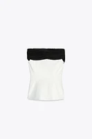 CONTRAST BUSTIER TOP