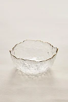 GLASS SALAD BOWL WITH RIM