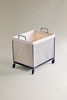 CORBEILLE ENFANT MÉTAL ROULETTES