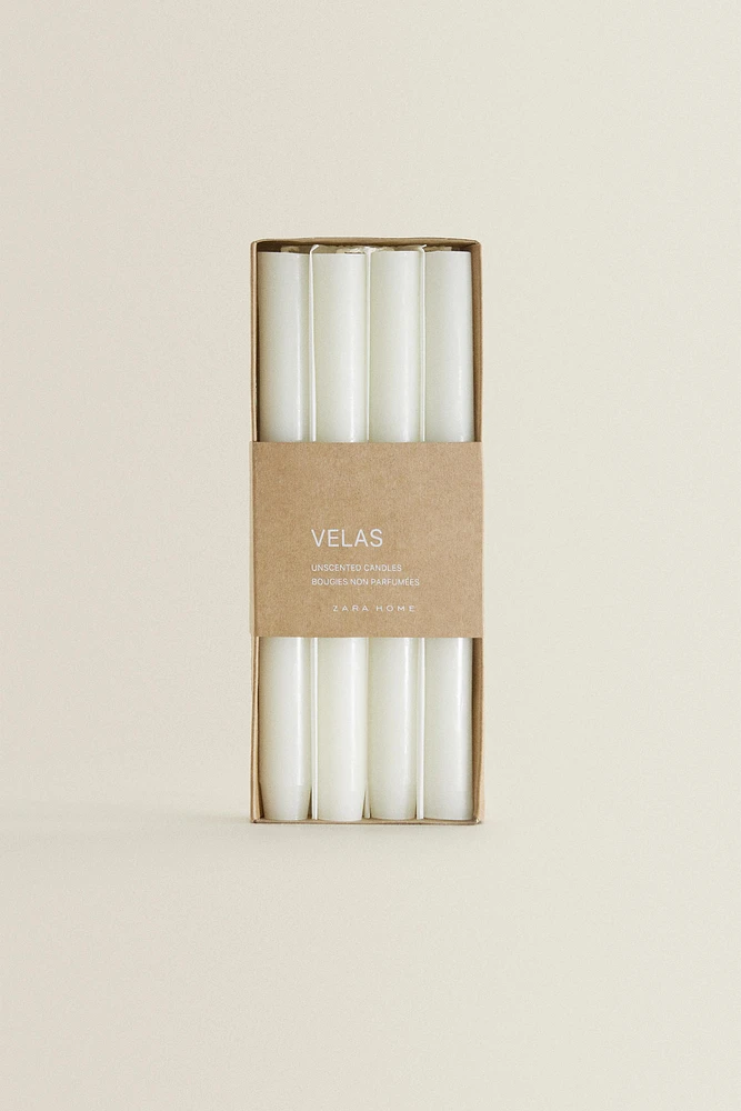LOT BOUGIES LONGUES DÉCORATIVES CYLINDRE (LOT DE