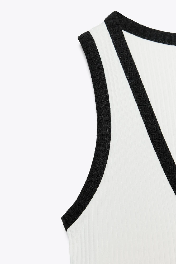 TOP CONTRASTE TRICOT