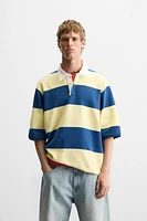 STRIPED KNIT POLO