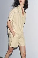 TOPSTITCHED POPLIN SHIRT