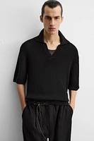 TEXTURED KNIT POLO SHIRT