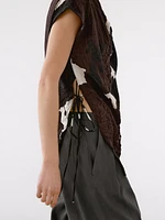 Top color block en tissu
