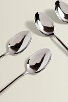 SET OF SHINY STEEL SPOONS (SET OF 4)