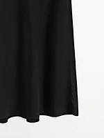 Flowing satin midi skirt